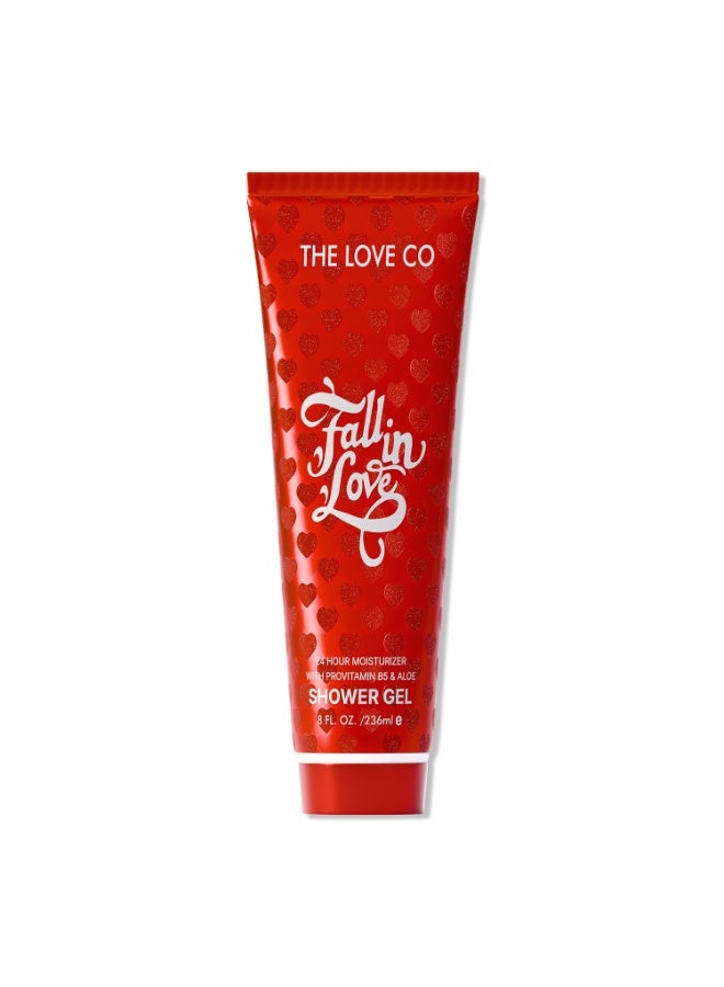 THE LOVE CO. Fall In Love Shower Gel 236ml – Hydrating & Refreshing Body Wash with Provitamin B5 & Aloe Vera | 24-Hour Moisturizing Bath Gel for Soft, Smooth & Nourished Skin - Image 1