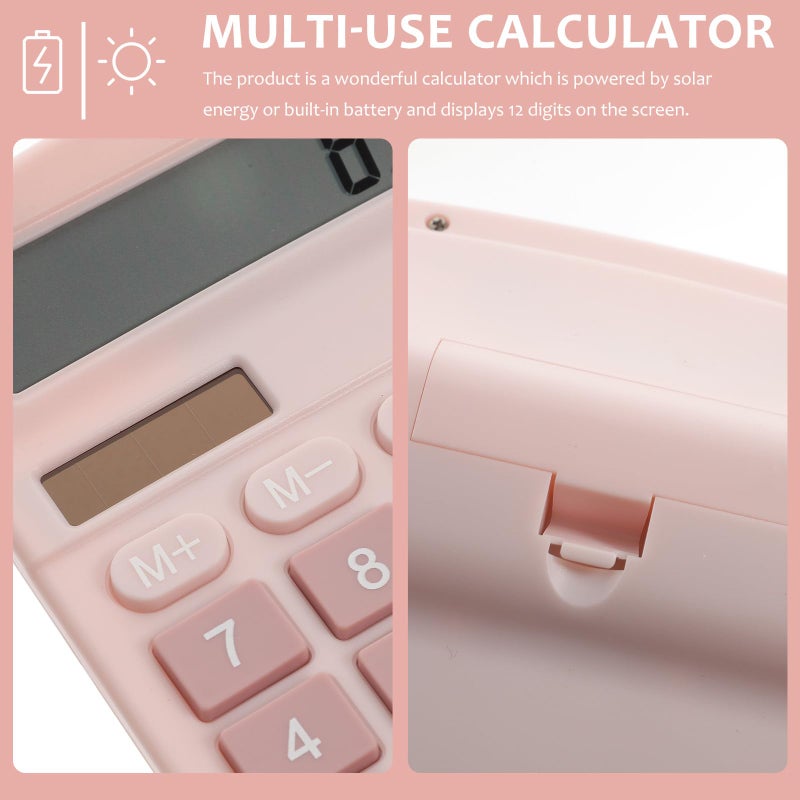 12 Digit Solar Dual Power Calculator with Colorful Keys for Office and Student Use - Image 5