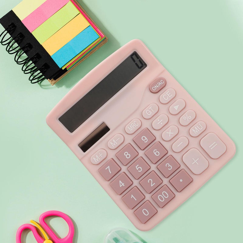 12 Digit Solar Dual Power Calculator with Colorful Keys for Office and Student Use - Image 4