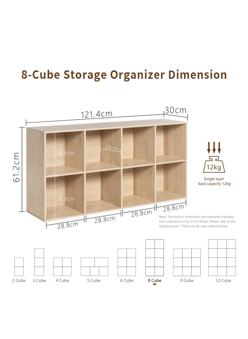 Chogori Wooden 8-Cube Storage Organizer with Closed Back Panel, 11in Cube Shelf Opening, Bookshelf, Display Shelf,Closet Cabinet for Home and Office - Image 3