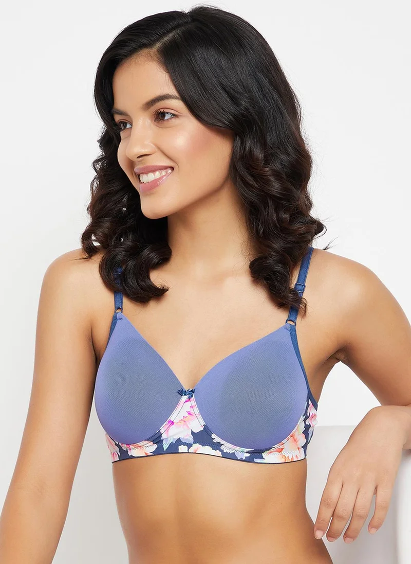 Clovia Clovia Padded Non-Wired Full Cup T-shirt Bra in Light Blue