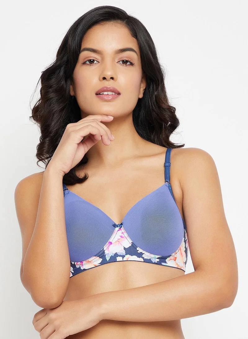 Clovia Clovia Padded Non-Wired Full Cup T-shirt Bra in Light Blue