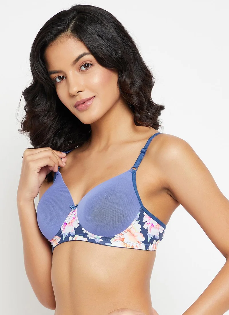 Clovia Blue Clovia Padded Non-Wired Full Cup T-shirt Bra in Light Blue for Women | Best Price UAE