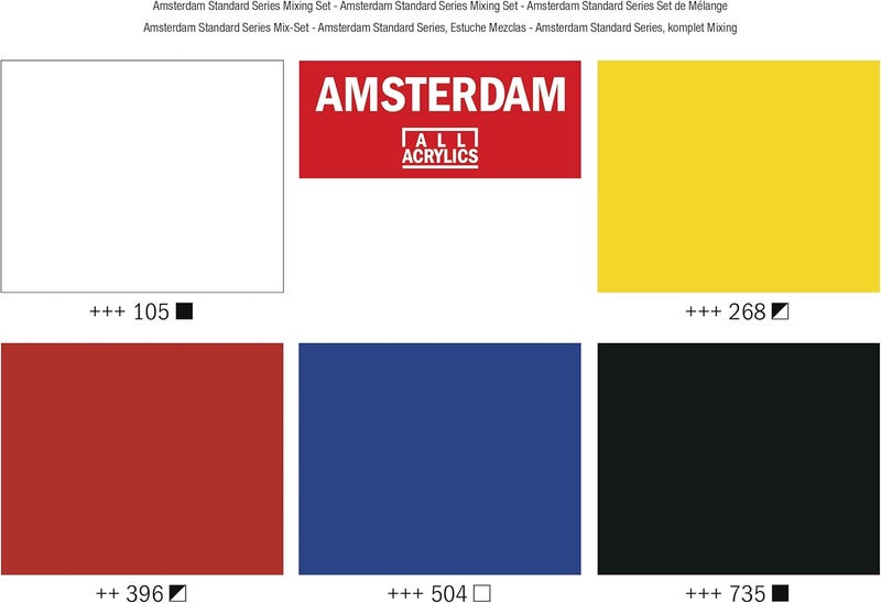 Amsterdam Standard Series Acrylic Mixing Set - 120ML, Pack of 5 - Image 3