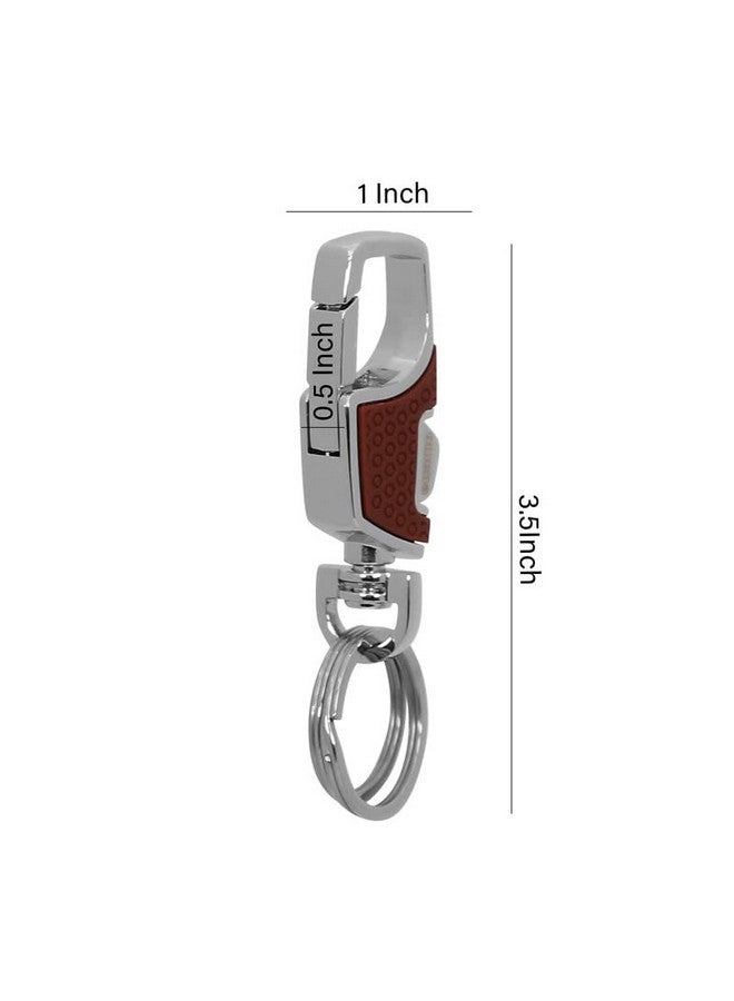 omuda Premium and Stylish Hook Locking Metal Key Chain for Men & Women & for Gift (M-3718 Brown) - Image 3