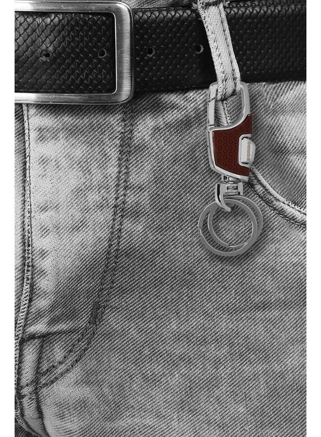 omuda Premium and Stylish Hook Locking Metal Key Chain for Men & Women & for Gift (M-3718 Brown) - Image 5