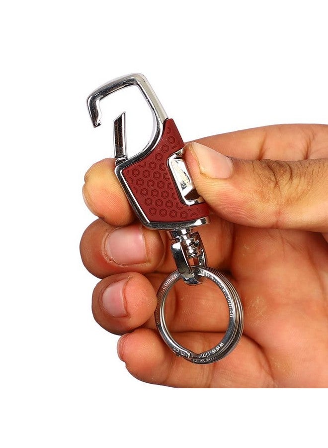 omuda Premium and Stylish Hook Locking Metal Key Chain for Men & Women & for Gift (M-3718 Brown) - Image 4