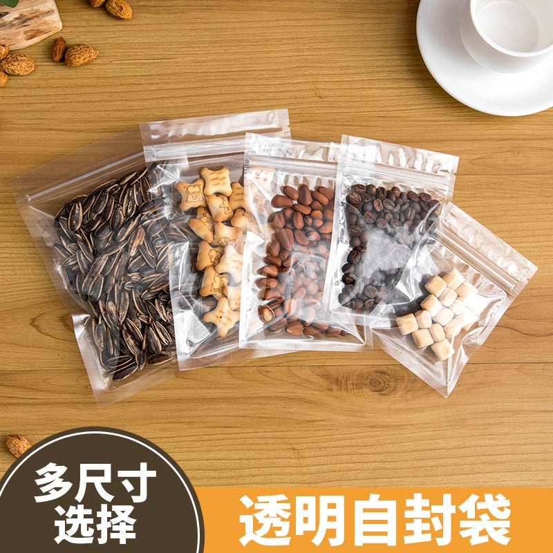Transparent Three-Side Sealed Self-Sealing Bag Food Sealed Bag Flat Bottom Plastic Sealed Bag Nut Snack Sealed Bag - Image 2