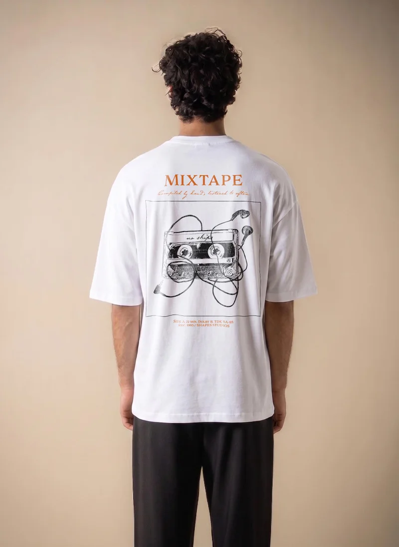 Shapes WHITE AIRSOFT CONTRAST PRINTED T-SHIRT for Men | Best Price UAE
