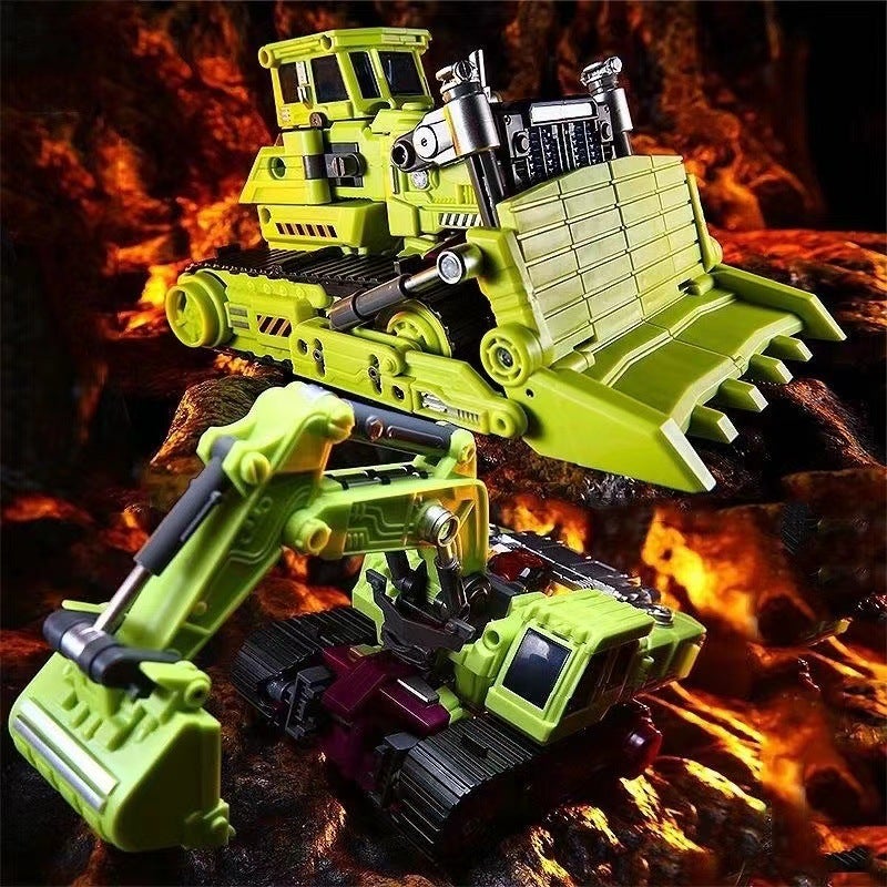 Jinbao Green Enlarged Gt Hercules Deformation Toy Digging Tiger Six-In-One Engineering Vehicle Car Accessories Bag - Image 5