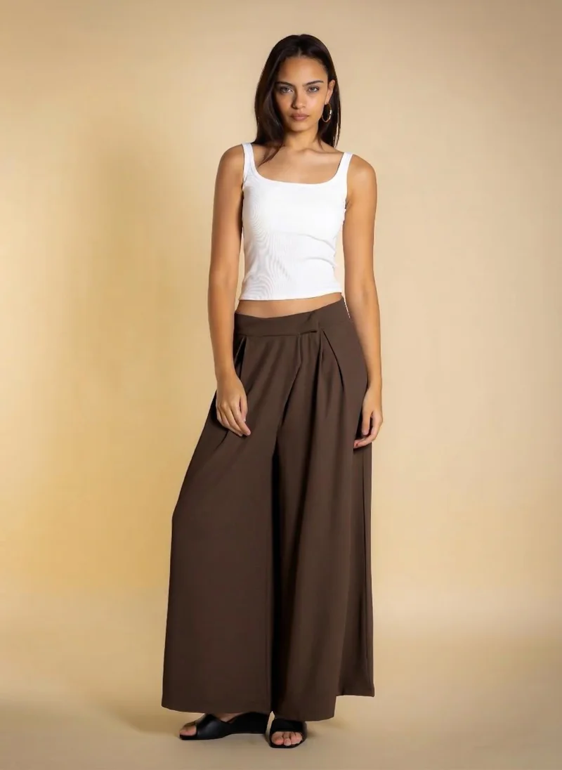 SHAPES PLEATED WIDE LEG TROUSERS