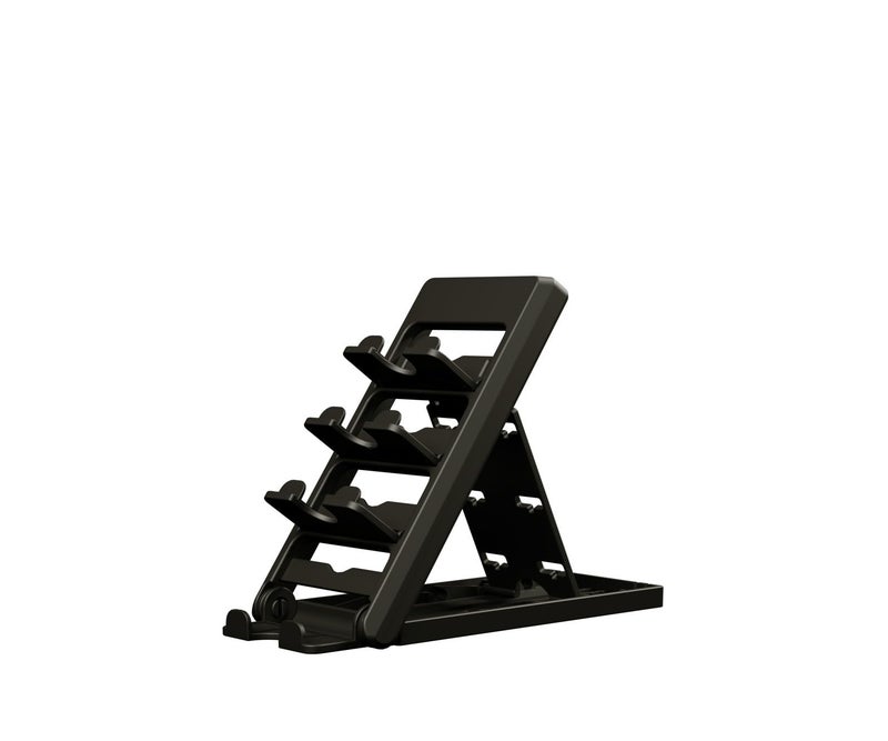 STRIFF Smartphone Stand, Tabletop, Foldable, Mobile Phone Stand, Tablet Stand, Smartphone Holder, Adjustable Height, Anti-Slip, Lightweight, Compact, Portrait and Horizontal, Easy to Carry(Black) - Image 4