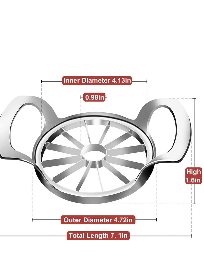 Barakah قطاعة تفاح، نواة تفاح كبيرة جداً بـ 12 شفرة، قاطع تفاح من الفولاذ المقاوم للصدأ فائق الحدة، نواة، مقسم. نسخة مطورة من نواة التفاح وقشارة مصممة لتناسب التفاح حتى 4 بوصات - Image 2