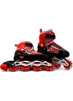 EASY FUTURE Skate Shoes for Boys and Girls Inline Skates Adjustable Size Roller Skates with Flashing Wheels for Children Including Protective Gear Red Colour  - Image 2