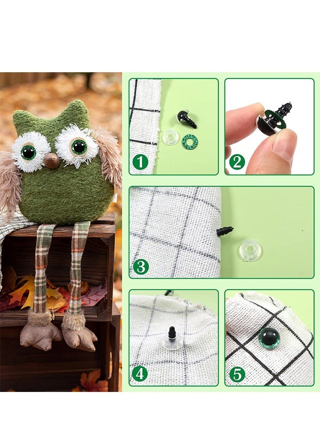 null - Doll Eyes with Washers, 60 Pcs Plastic Safety Crochet Eyes and 60 Pcs Glitter Paper Circles and 60 Pcs Washers, for Crochet Crafts Washer Assorted Sizes for Doll, Plush Animal and Teddy Bear Puppet - Image 1