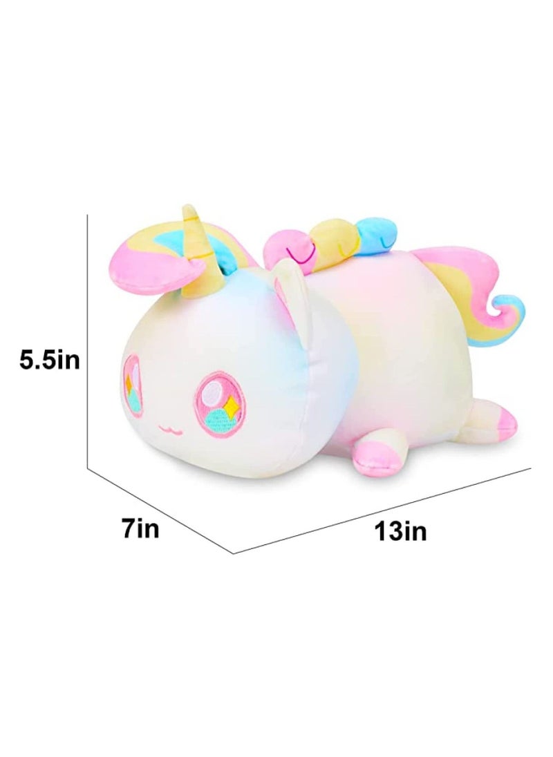 Excefore Cat Plush, 10" Plushies Collectible, Plushies Cat Mee Meow, Cat Food Stuffed Animal Plush Pillow, Cartoon Cat Stuffed Animal Figure Toy Plush Pillow Gift for Fans Kids (Rainbow Cat)  - Image 2