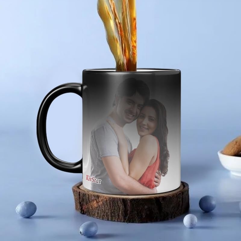 KivStar Personalized Gift Custom Photo Quote Name Wish Ceramic Magic Mug for Anniversary Gift Valentines Day Gift Birthday Gifts for Girls Boys Girlfriend Boyfriend 325 Ml Design 16 - Image 1