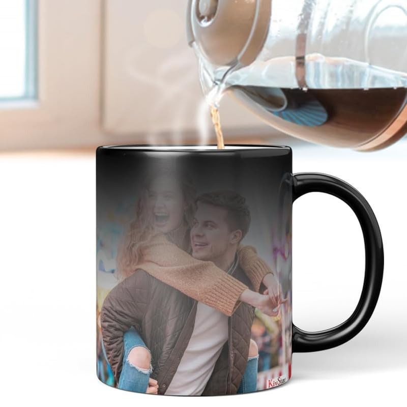 KivStar Personalized Gift Custom Photo Quote Name Wish Ceramic Magic Mug for Anniversary Gift Valentines Day Gift Birthday Gifts for Girls Boys Girlfriend Boyfriend 325 Ml Design 16 - Image 2