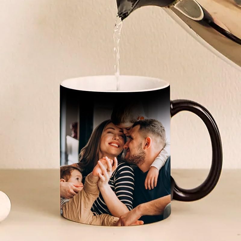 KivStar Personalized Gift Custom Photo Quote Name Wish Ceramic Magic Mug for Anniversary Gift Valentines Day Gift Birthday Gifts for Girls Boys Girlfriend Boyfriend 325 Ml Design 16 - Image 3