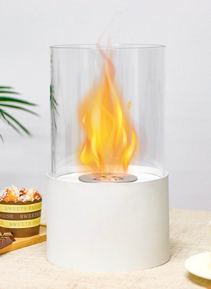 JHY DESIGN Whrite Extra Large Portable Tabletop Fireplace Fire Bowl Pot Clean-Burning Bio Ethanol Ventless Firepit 16.5cm for Indoor Outdoor Patio Party - Image 2