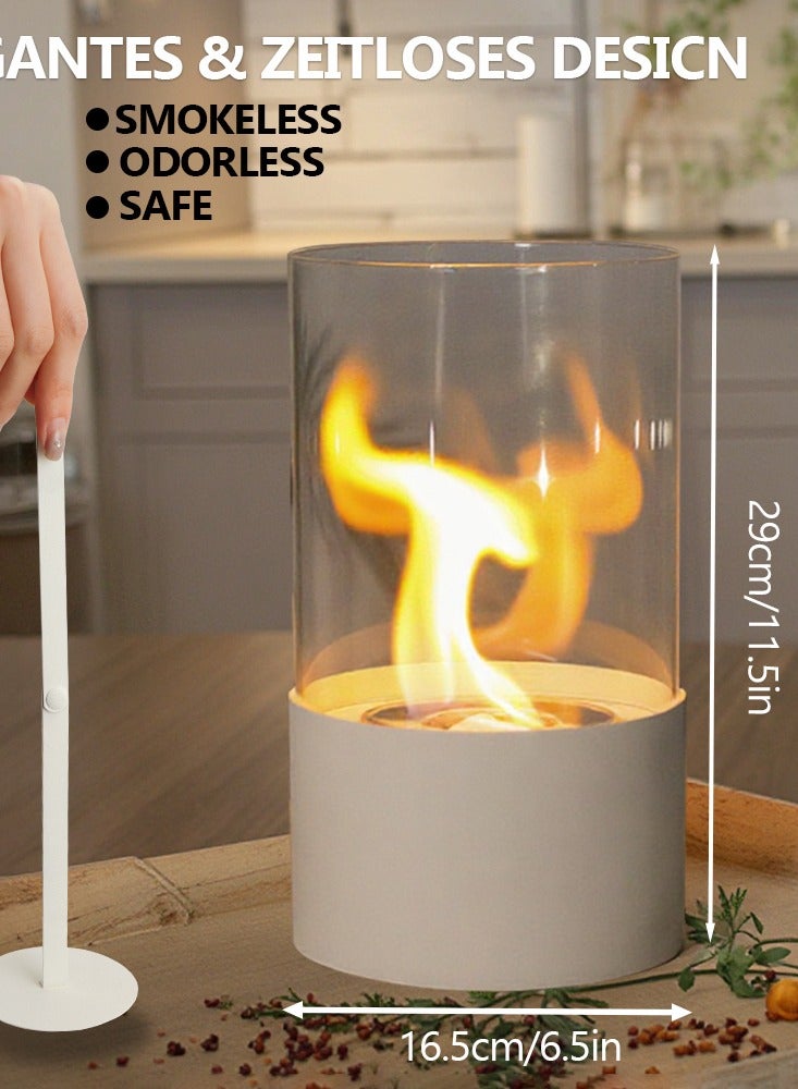 JHY DESIGN Whrite Extra Large Portable Tabletop Fireplace Fire Bowl Pot Clean-Burning Bio Ethanol Ventless Firepit 16.5cm for Indoor Outdoor Patio Party - Image 5