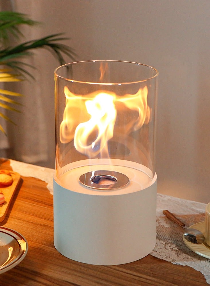 JHY DESIGN Whrite Extra Large Portable Tabletop Fireplace Fire Bowl Pot Clean-Burning Bio Ethanol Ventless Firepit 16.5cm for Indoor Outdoor Patio Party - Image 1