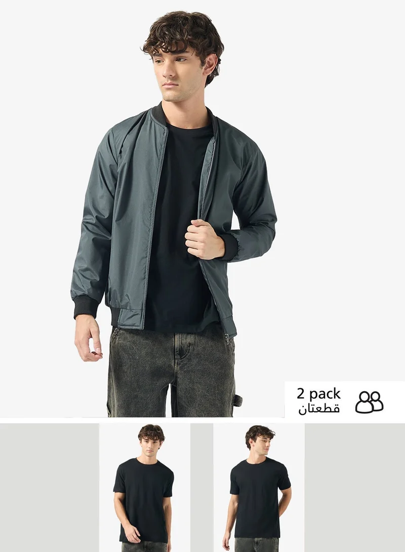 سفنتي فايف بيسيكس عبوة من  تي شيرت بياقة دائرية