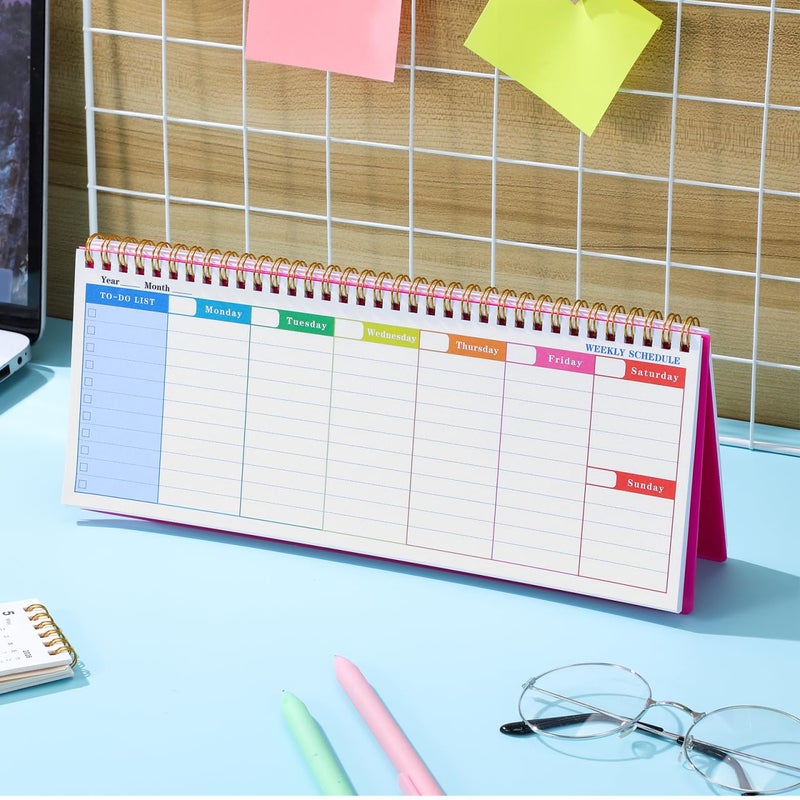 VICASKY Weekly Planner Spiral Book Desk Notebook Scheduler Calendar Bound Blank Desktop Undated Daily Planning Notepad Planne Pad Time Management Assignment Habit Tracker Plan Note Efficient Schedulin - Image 5
