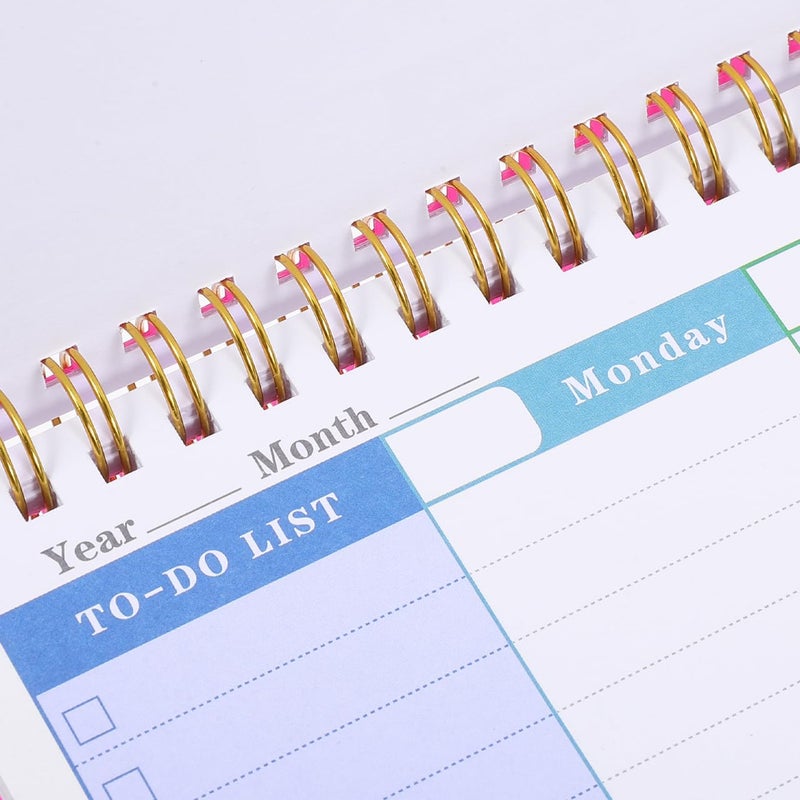 VICASKY Weekly Planner Spiral Book Desk Notebook Scheduler Calendar Bound Blank Desktop Undated Daily Planning Notepad Planne Pad Time Management Assignment Habit Tracker Plan Note Efficient Schedulin - Image 3