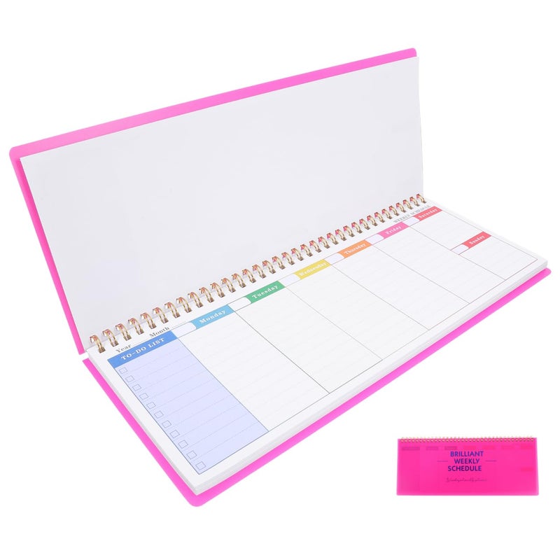 VICASKY Weekly Planner Spiral Book Desk Notebook Scheduler Calendar Bound Blank Desktop Undated Daily Planning Notepad Planne Pad Time Management Assignment Habit Tracker Plan Note Efficient Schedulin - Image 1
