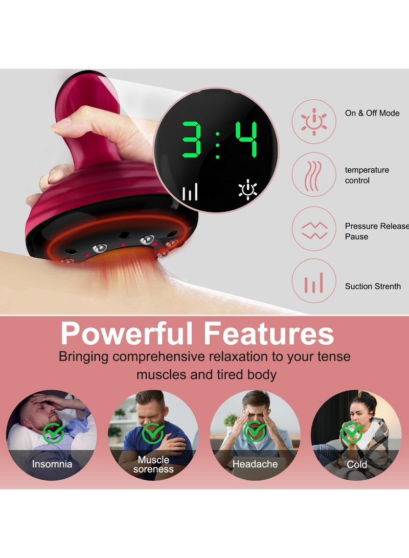 SYOSI Electric Cupping Therapy Set, Smart Cupping Massager Machine, Cellulite Massager, Gua Sha Scraping Massage Tool with 9 Levels Temperature & Suction for Back Body Muscle Pain targeted Relief - Image 4