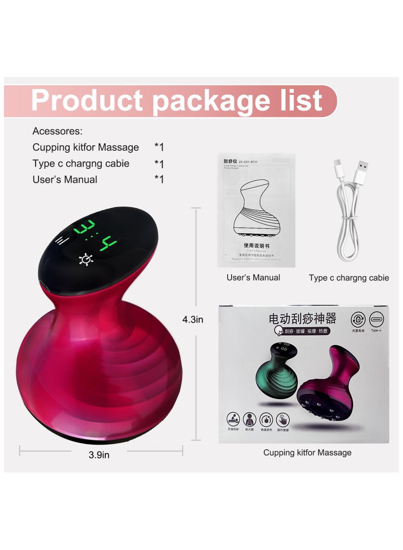 SYOSI Electric Cupping Therapy Set, Smart Cupping Massager Machine, Cellulite Massager, Gua Sha Scraping Massage Tool with 9 Levels Temperature & Suction for Back Body Muscle Pain targeted Relief - Image 5