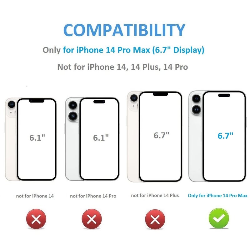 OT ONETOP ONETOP Compatible with iPhone 14 Pro Max Wallet Case with Card Holder, PU Leather Kickstand Card Slots Case, Double Magnetic Clasp and Durable Shockproof Cover 6.7 Inch (Black) - Image 2