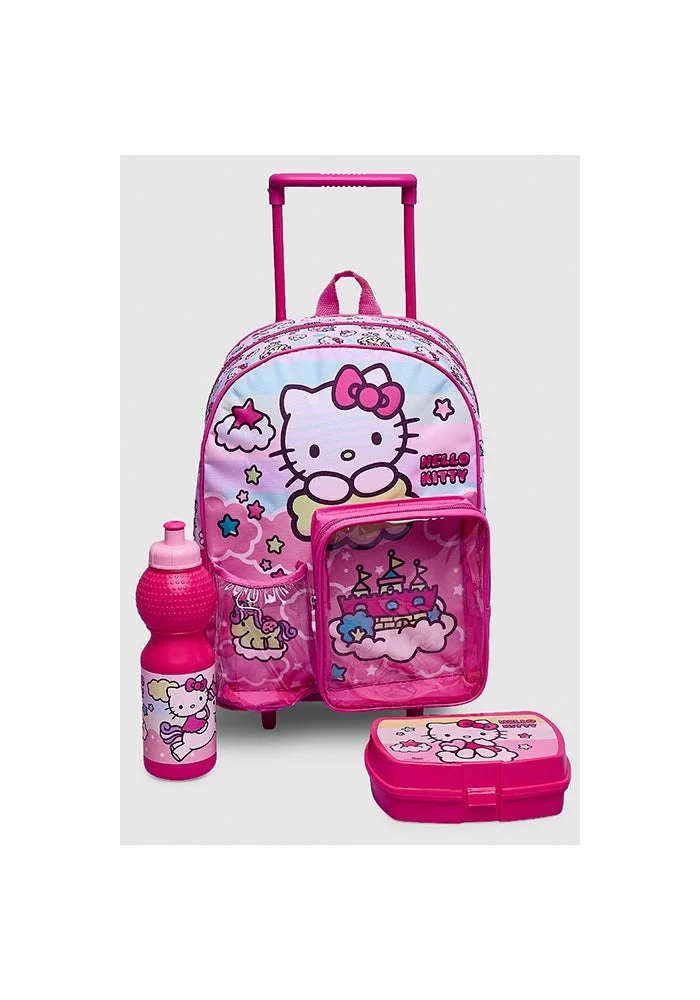 أر أند بي 3 Pack Hello Kitty Print Trolley Backpack Set - 12"