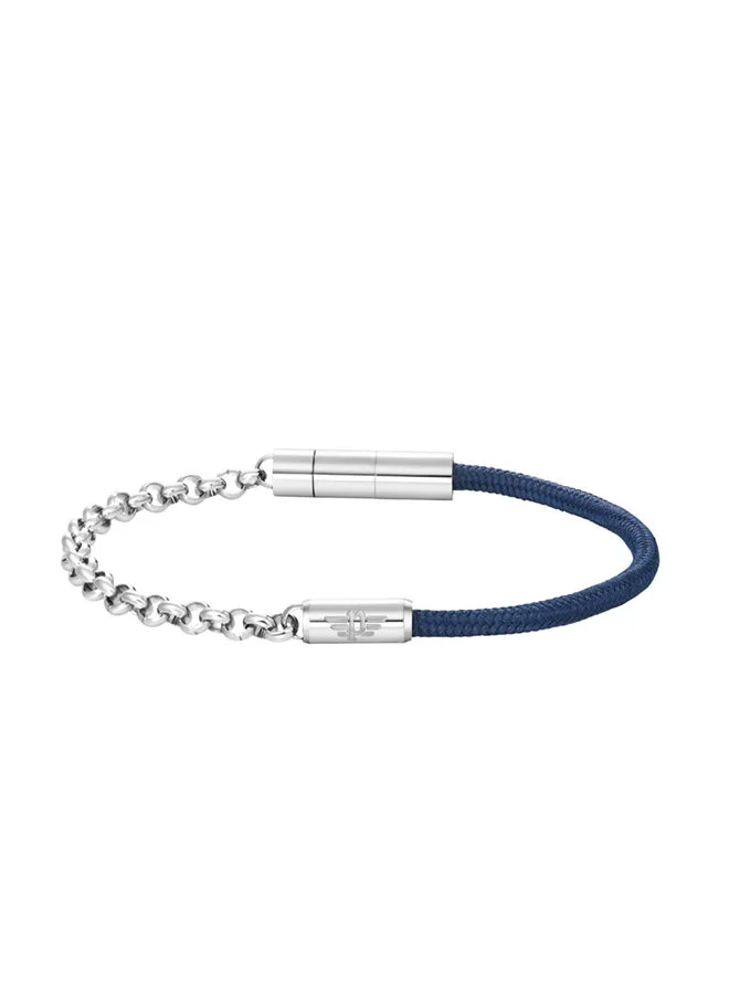 POLICE Kingpins Bracelet For Men Stainless Steel Chain With Blue CordPEAGB0005431