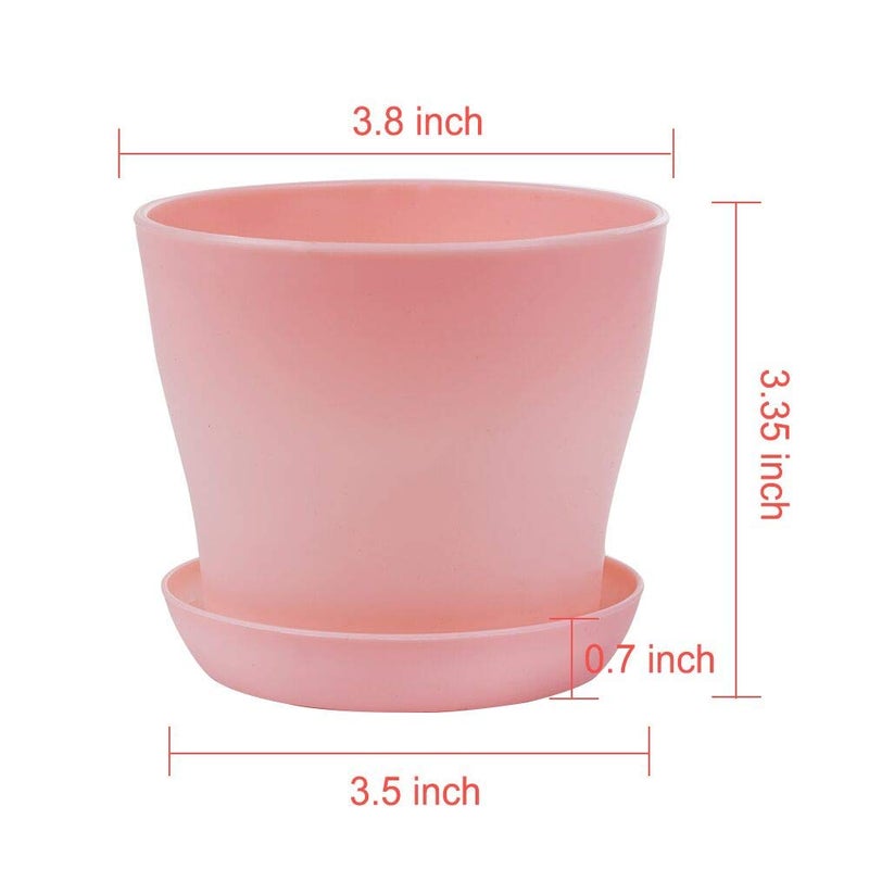 TDHDIKE 10 Pcs Plastic Planters Indoor Pots, Mini Flower Seedlings Nursery Flower Pot with Pallet, Modern Decorative Gardening Containers - Image 4