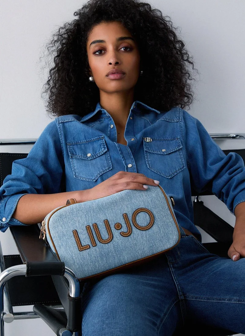 ليو جو Medium denim bowling bag