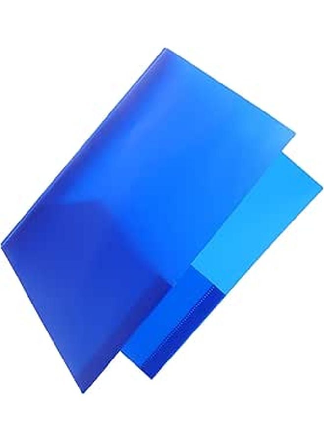 Blue Document Binder Folder with Ring Prongs Multi Functional Office School Organizer - Image 1