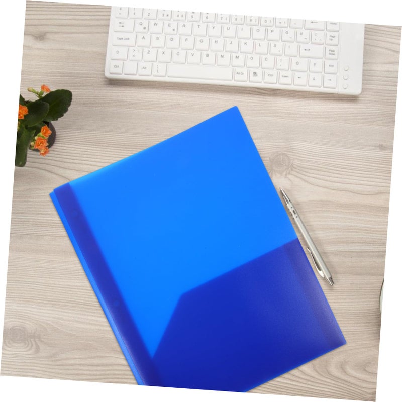 Blue Document Binder Folder with Ring Prongs Multi Functional Office School Organizer - Image 5