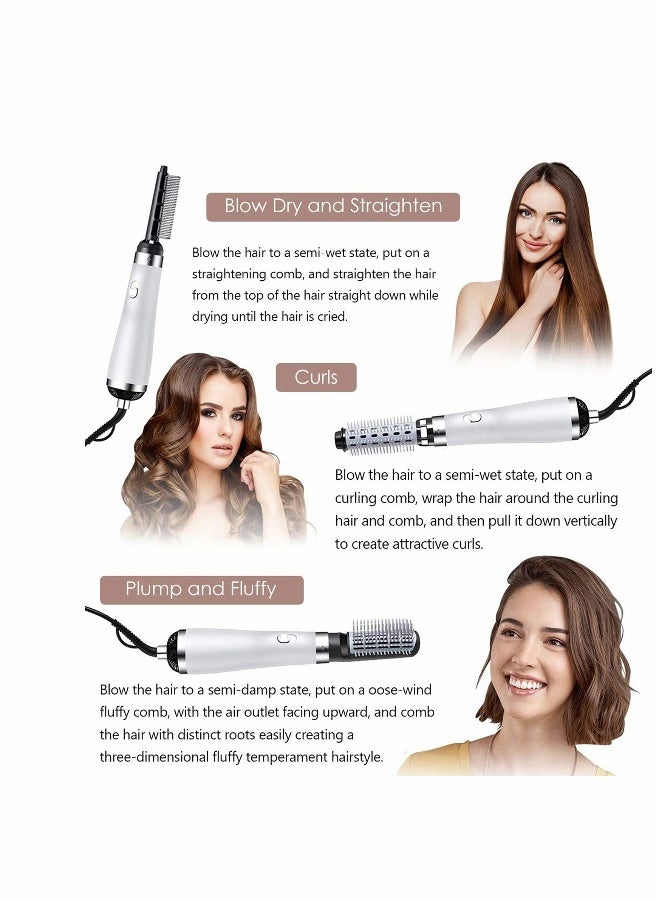 general Hair Dryer Brush, 5 in 1 Newest Hair Dryer and Volumizer Set with Interchangeable Brush Head for Rotating Straightening, Curling, Salon Negative Ion... - Image 5