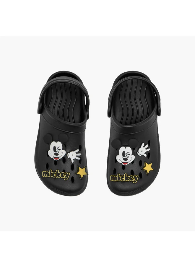 ديزني Boys Mickey Mouse Applique Detail Clogs with Backstrap