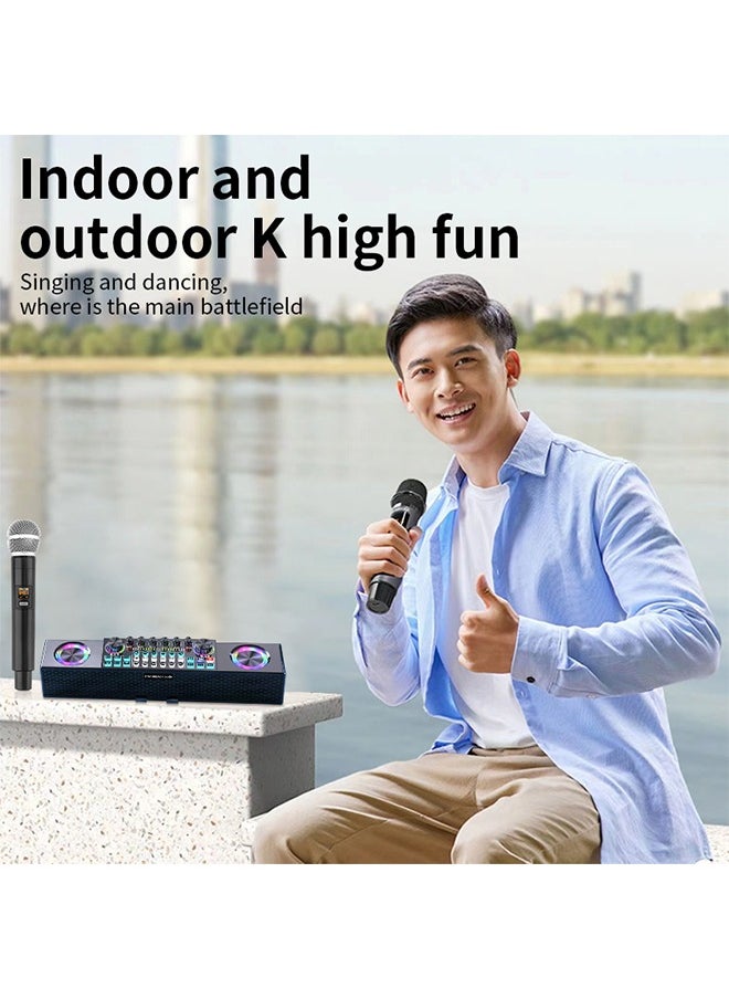 FlashHawk - Microphone Kit with Live Sound Card Audio Mixer, Adjustable Mic for Home KTV / Live Broadcast / Karaoke, 4000mAh, SY6 - Image 1