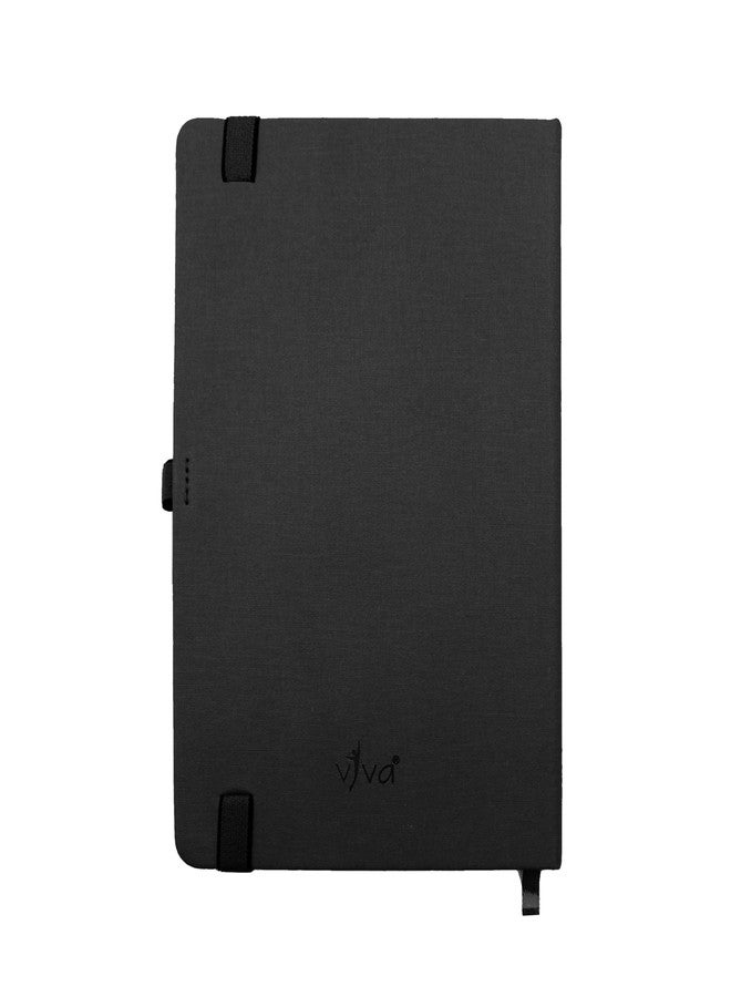 Viva SIGMA A5 Journal Notebook, Hard-bound PU Cover, 192 Pages, Cream Paper, Ruled, Dotted, Grid Layouts, Elastic Closure, 21.0x14.5 cm (BLACK) - Image 5