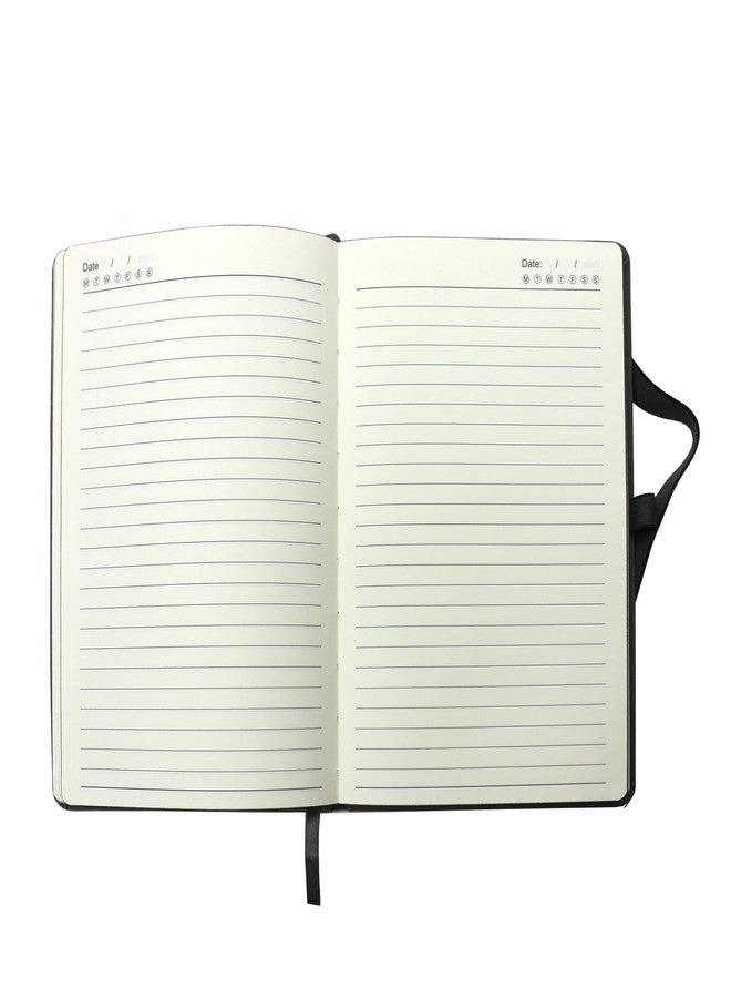 Viva SIGMA A5 Journal Notebook, Hard-bound PU Cover, 192 Pages, Cream Paper, Ruled, Dotted, Grid Layouts, Elastic Closure, 21.0x14.5 cm (BLACK) - Image 2