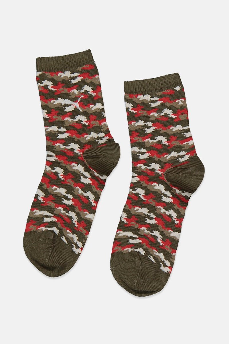 PUMA Women Short Sock, Olive and Gold