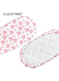 Gllquen Baby Gllquen Baby Bassinet Sheets 4 Pack, Breathable Cozy Fitted Mattress Sheet, Elastic Travel Crib Fashionable Floral Pattern, Standard Cradle Safe Sheets for Baby Boy Girls 32"X16"(Love)  - Image 4