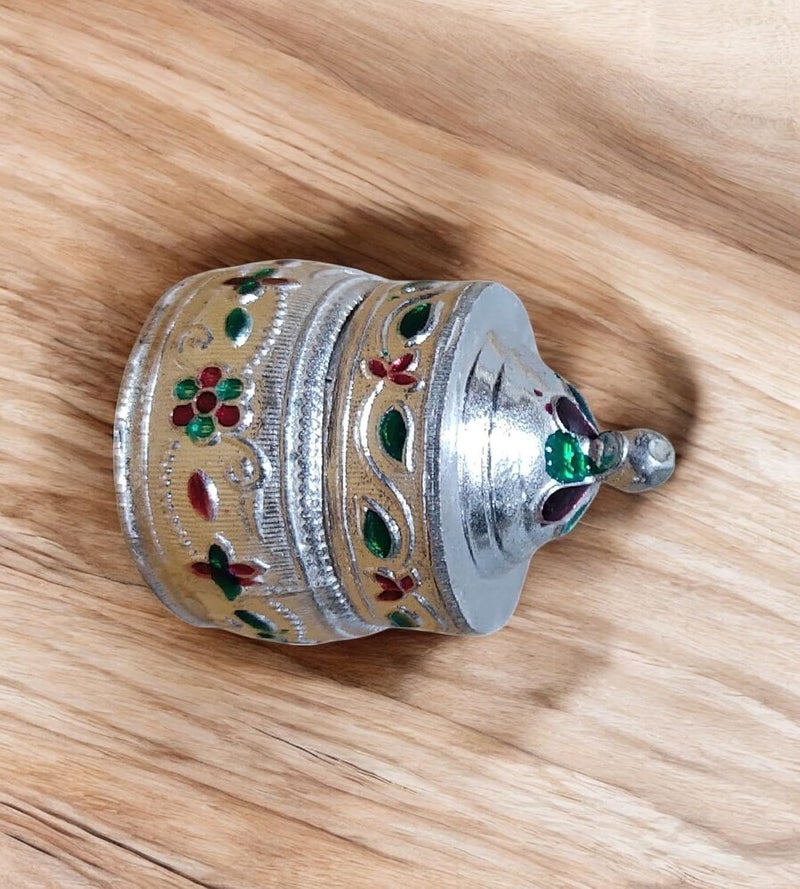 Sigaram Copper 15 Inch Meena Sindoor Kum Kum Dabbi for Home Pooja Decore K4606 - Image 5