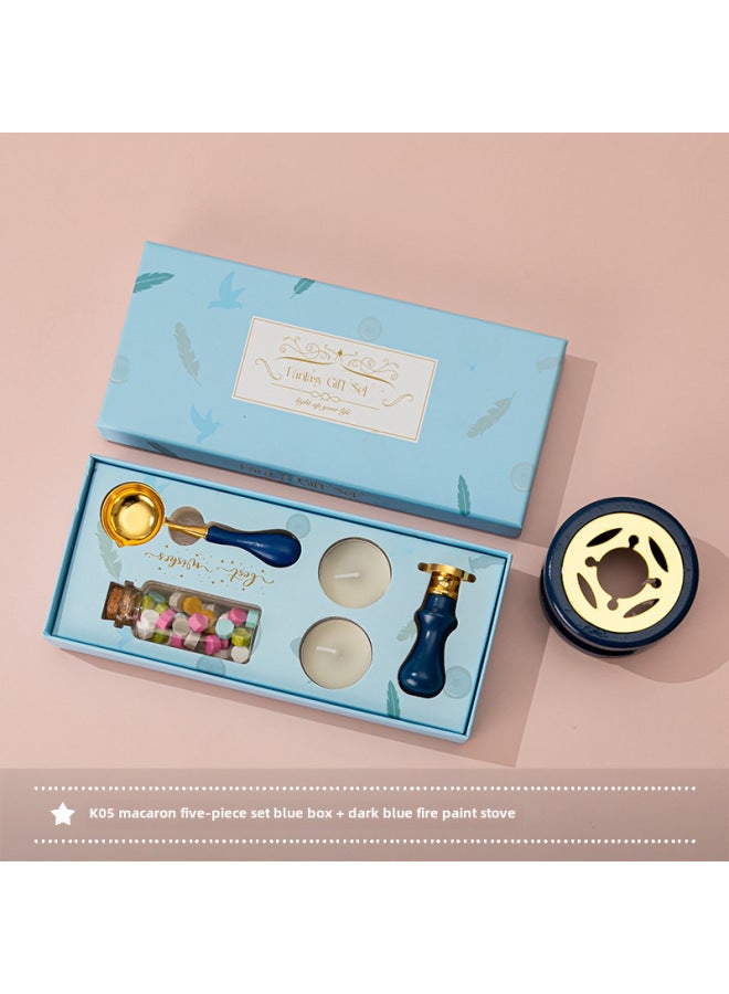 Autonomy New Macaron Fire Lacquer Wax Grain Furnace Seal Hand Account Valentine's Day Birthday Gift Lacquer Seal Full Set - Image 1