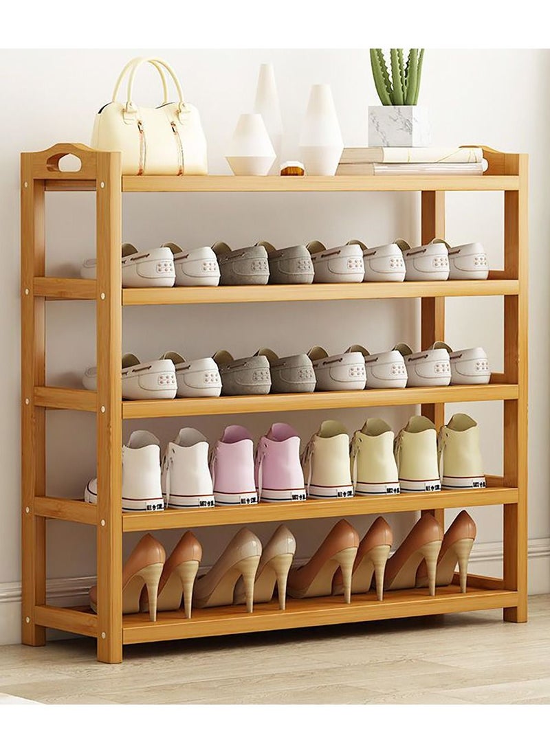 Blueland Wooden Shoe Rack Bamboo Shoes Cabinet Free Standing Entryway Shoe Tower Shelf Shoes Organizer MultiFunction Organizer Boots Storage Shelf Modern House Furniture Home Office Stands  - Image 1