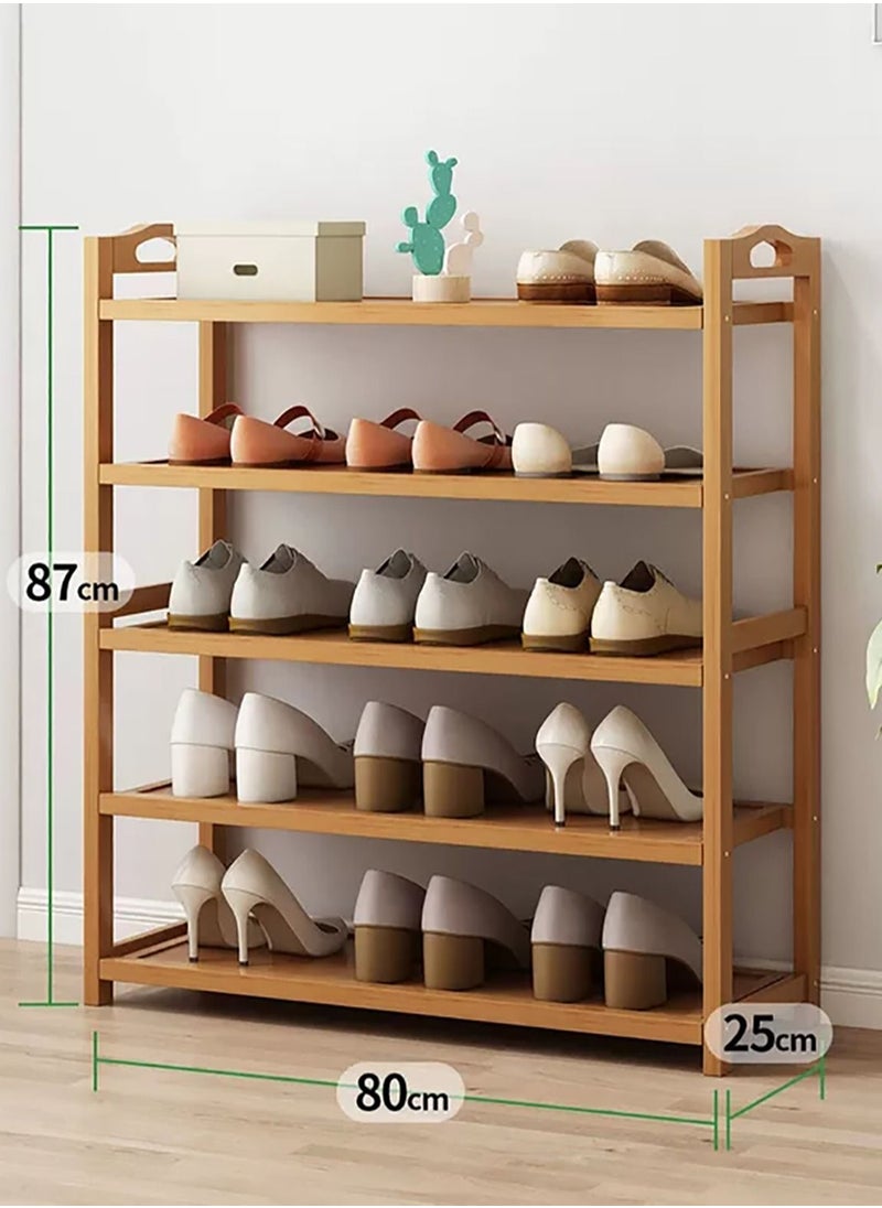 Blueland Wooden Shoe Rack Bamboo Shoes Cabinet Free Standing Entryway Shoe Tower Shelf Shoes Organizer MultiFunction Organizer Boots Storage Shelf Modern House Furniture Home Office Stands  - Image 2
